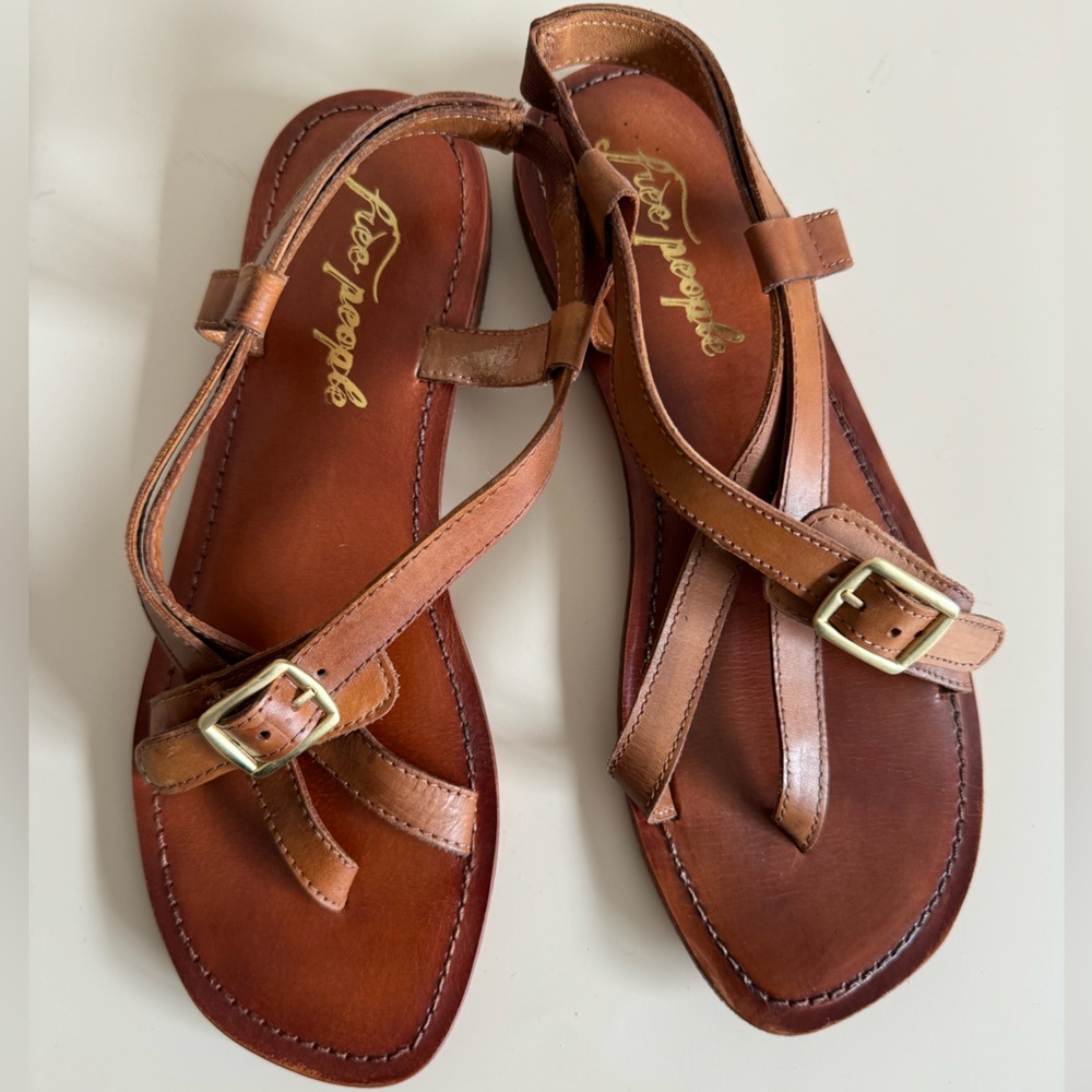 Free People Brown Leather Sandals